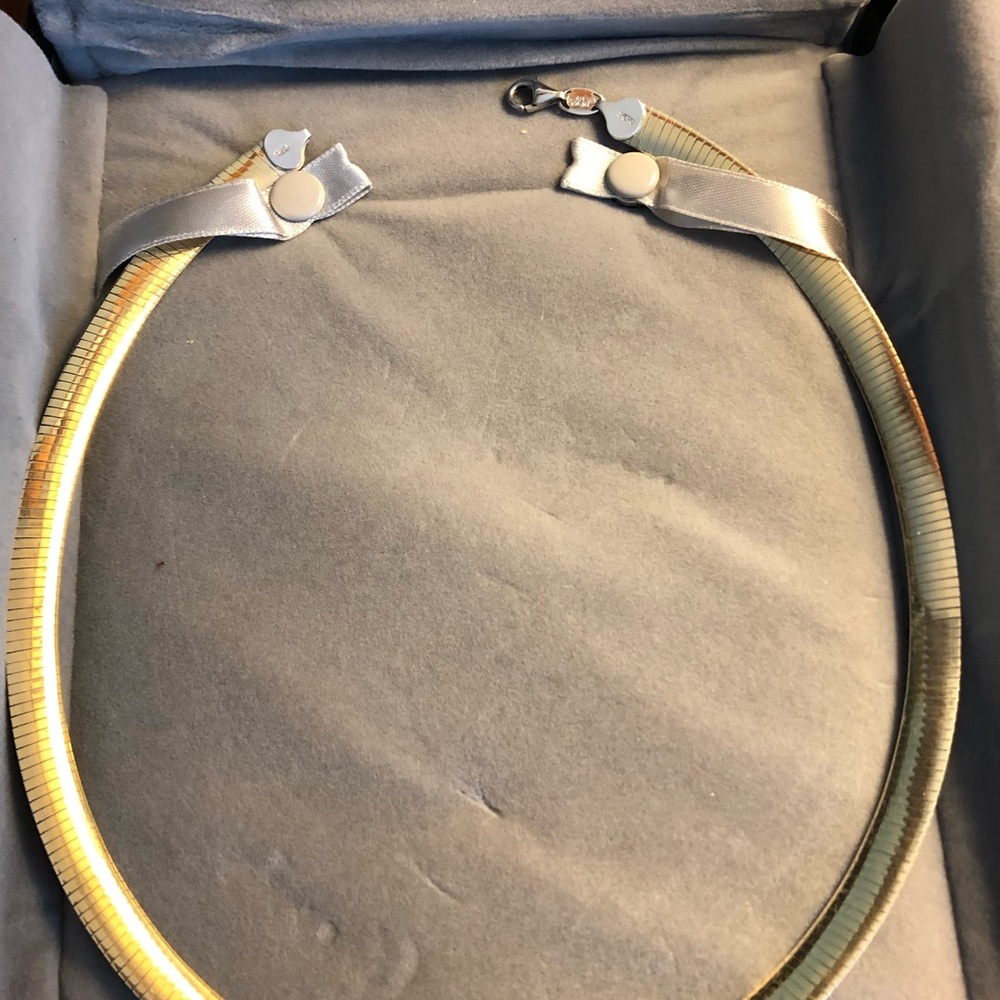 Omega reversible necklace 14k to sterling